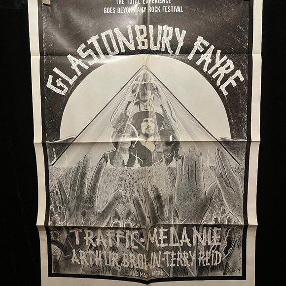 1975 Glastonbury Fayre Concert One Sheet Movie Poster Traffic, Arthur Brown